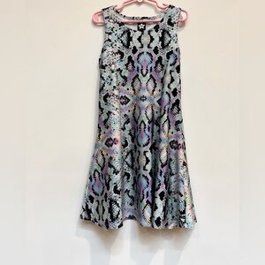 Pixie Lane Girl’s Sleeveless Twirl Dress rainbow Snake-print. Size 8.